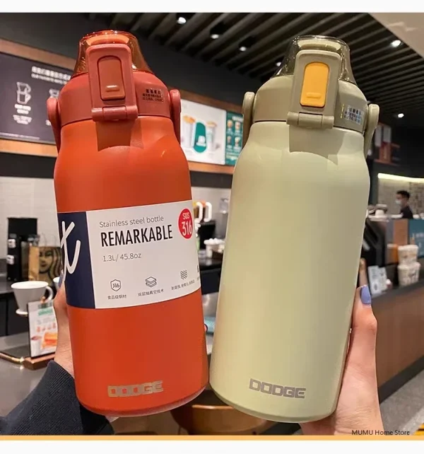 DODGE 1300/1700ML Tumbler Stainless Steel Thermos Water Bottle Portable Vacuum Flasks Outdoor Sports Water Cup Car Insulated Flask - Image 3