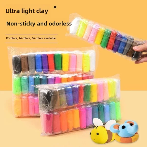 Ultra-Light Clay Non-Toxic Safe and Odorless Plasticine Refill 12 Colors 24 Colors 36 Colors Handmade DIY Material Tools Clay Space Color Mud Toy Set - Image 2
