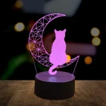 1PC Mooncat 3D night light, USB table Lamp, bedroom, living room atmosphere light, festival, birthday gift night light. - Image 2