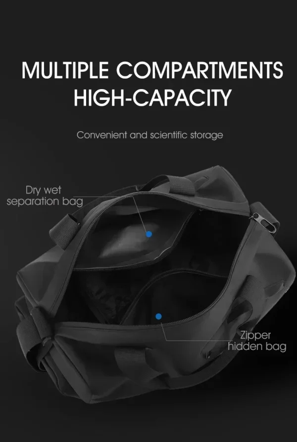 Zipper Large Capacity Oxford Travel Bags Solid Fitness Bags Thickened Fabric High Capacity Waterproof Luggage Sports Bags - Image 2