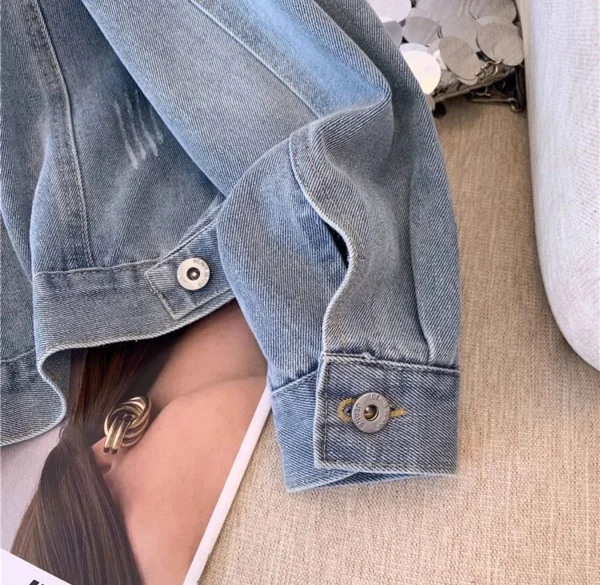 Women's Denim Jackets Sequin Crop Female Jeans Coats 2025 New Arrivals Small With Rhinestones Short Diamonds in Promotion Deals - Image 3