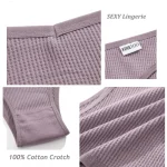 7PCS/Set Women's Waffle Cotton Panty Sexy V Waist Brazilian Panties Female Breathable Soft Underwear Solid Stretch Lingerie - Image 5