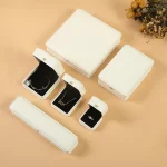 PU Leather Jewelry Packing Gift Box White Brushed Crown Buckle Ring Bracelet Ear Stud Necklace Packing Box Jewelry Set Box
