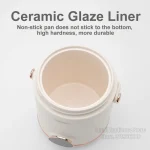 1L Rice Cooker Mini Portable Electric Cooker Ceramic Glazed Liner Multifunctional Electric Hot Pot 220V Home Kitchen Appliances - Image 4