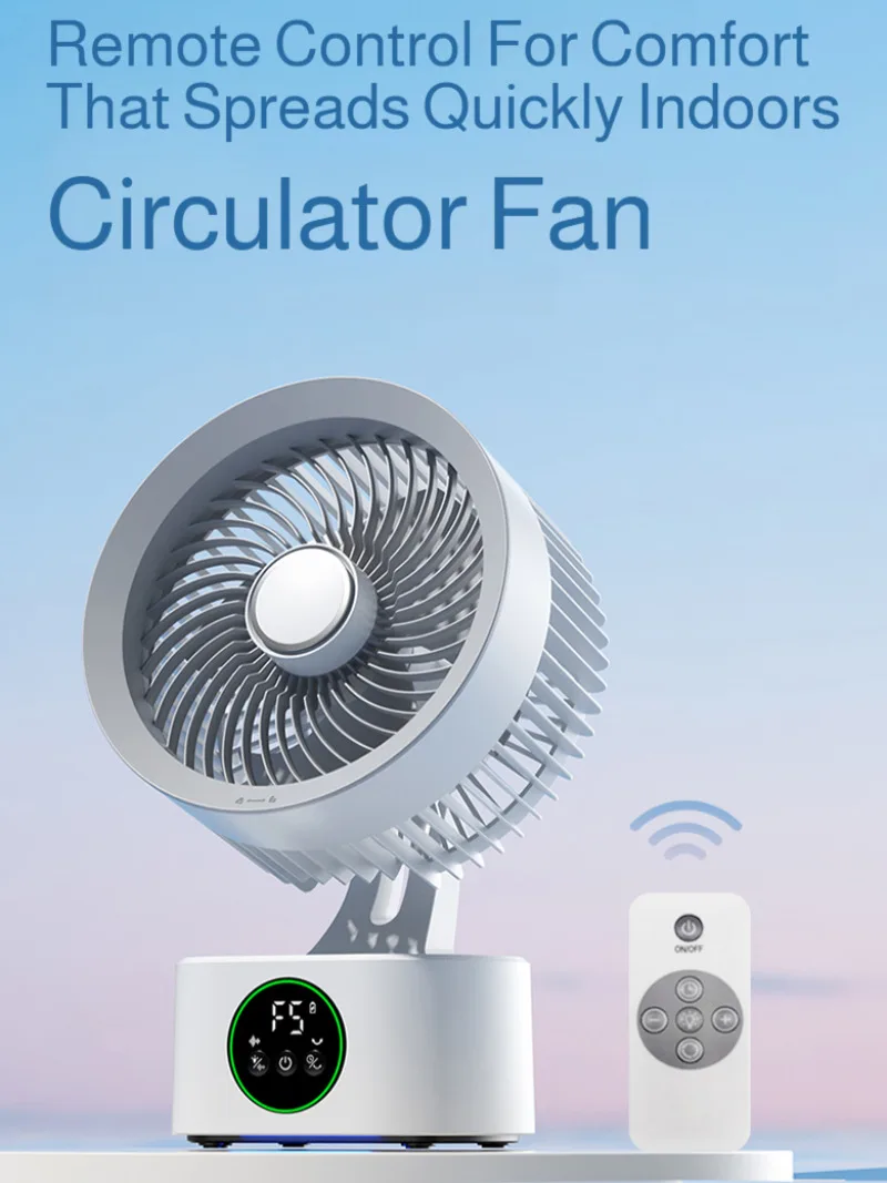 kf-S884c4f8426514df3b525d25eccec6ed3I Portable Wall-Hanging Fan With Remote Control Rechargeable Usb Electric Folding Fan Nightlight Air Cooler Household Shaking - Image 1
