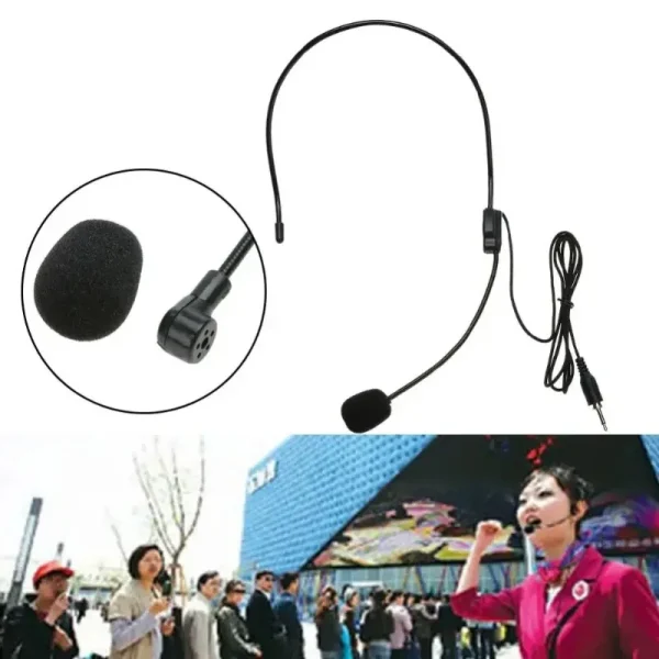 Head-mounted Wired Microphone New 3.5mm Plug Flexible Speech Headset Mic Portable Interview Speech Headset Microphone - Image 3