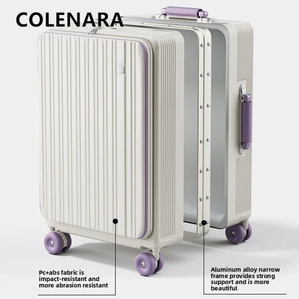 COLENARA Carry-on Travel Luggage ABS+PC Boarding Case 20"24"26"28 Inch Large Capacity Trolley Case Women's Cabin Suitcase - Image 5
