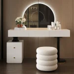 Bedroom Makeup Vanity Table White Light Mirror Desk Dressing Table Storage Cabinet Women Mesa De Maquillaje Trendy Furniture - Image 4