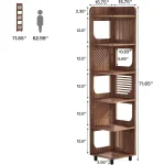 Corner Shelf,Narrow Corner Bookshelf,Freestanding Corner Display Storage Shelf Organizer for Living Room, Kitchen, Office - Image 3