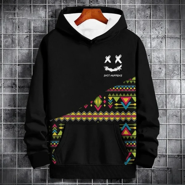 New Hoodie For Men Print Sweatshirt Street Hoody Pullover Oversized Tops - Image 2