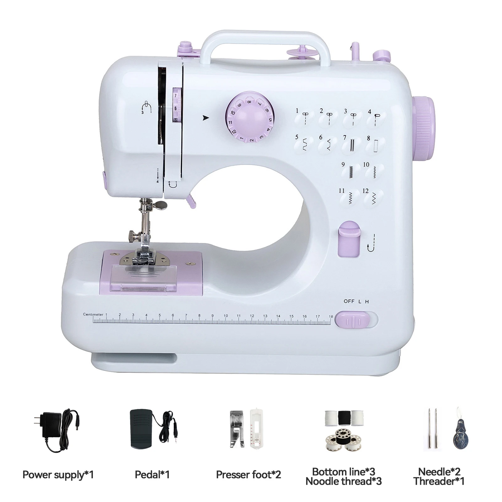 kf-S8e7074a0ed30493285fe287db1f293d01 12 Stitches Electric Sewing Machine Mini Household Double Thread Sewing Machine Automatic winding design US Plug 110V - Image 1
