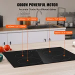SucceBuy 2/4/5 Burners Built-in Induction Cooktop Stove Top 12/24/30in Ceramic Glass Electric Cooktop For Household Commercial Cooking - Image 2