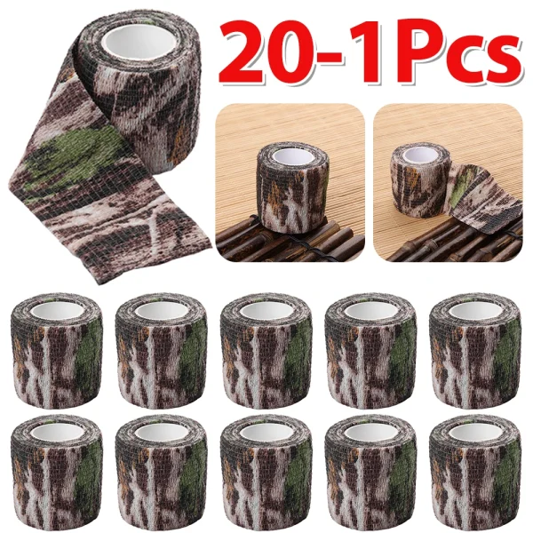 20-1pcs Winding Tapes for Finger Foot Non-woven Camo Ankle Athletic Bandage Elastic Breathable Bike Decoration Outdoor Supplies - Image 2