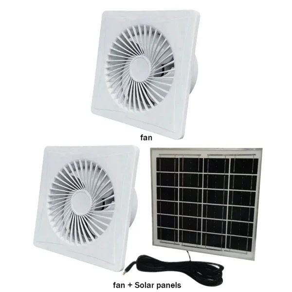 Solar 12V Exhaust Fan Energy-saving Air Vent Window Wall Fan Anti-Mosquito Design Ventilation Blower for Bathroom Kitchen Toilet - Image 2