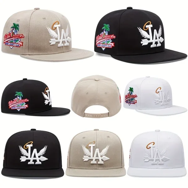 1/2/3/4PCS Fashion Unisex LA Embroidery Baseball Caps Los Angeles Snapback Hat Angel Wings Hip Hop Caps Outdoor Adjustable Hats - Image 2