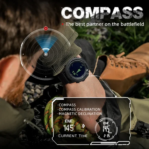 NORTH EDGE APACHE-46 Men Digital Watch Outdoor Sports Running Swimming Outdoor Sport Watches Altimeter Barometer Compass WR50M - Image 5