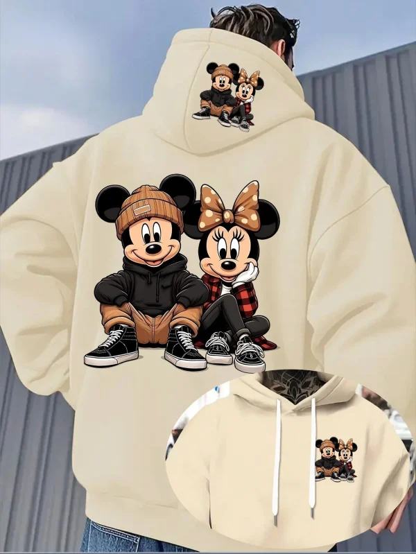 Funny on Unisex Hooded Shirt Women's Men's Mickey & Minnie Mouse Hooded Sweatshirt Hot Sales Character Print Couples Outerwear - Image 2