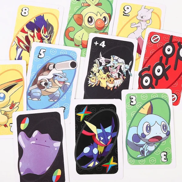 Genuine In Stock Game Anime Cartoon Uno Flip! Pokemon Pikachu Figure Pattern Family Funny Entertainment Uno Cards Games Gifts - Image 3