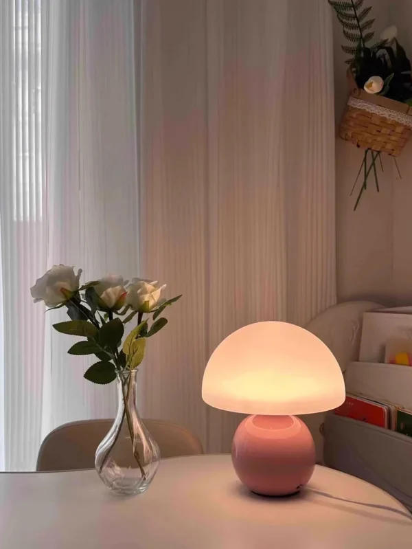 A pink/orange/red/white/beige USB socket decorative table lamp for room light decorative lamp, night light, desk light. - Image 4