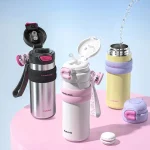 COOKER KING Thermos Cup with Straw Stainless Steel Insulated Cup Portable Leak-Proof Water Bottle Cartoon Doll Mug for Children - Image 2