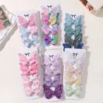 2/4/5Pcs Women Girl Glitter Butterfly Hair Clip for Children Sequins Bow Hairpins Cute Headwear Trendy Hairgrip Hair Accessories - Image 2