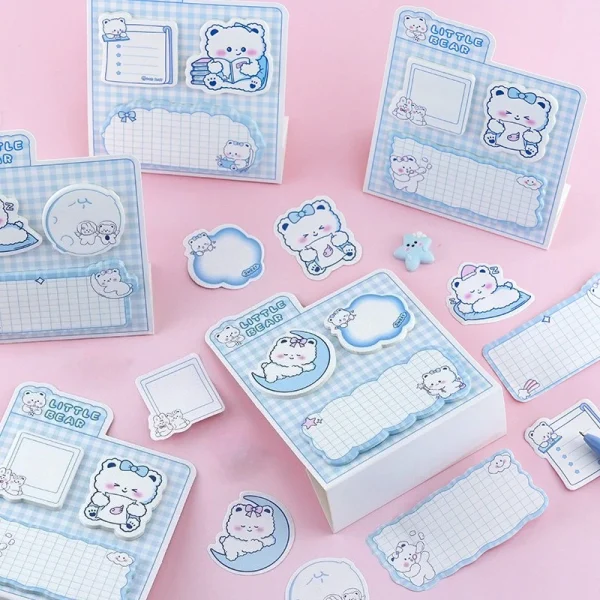 Bear Locker Note 60 sheets Bear Treasure Post Note Become Sweet Soft Cute Bear Face ...