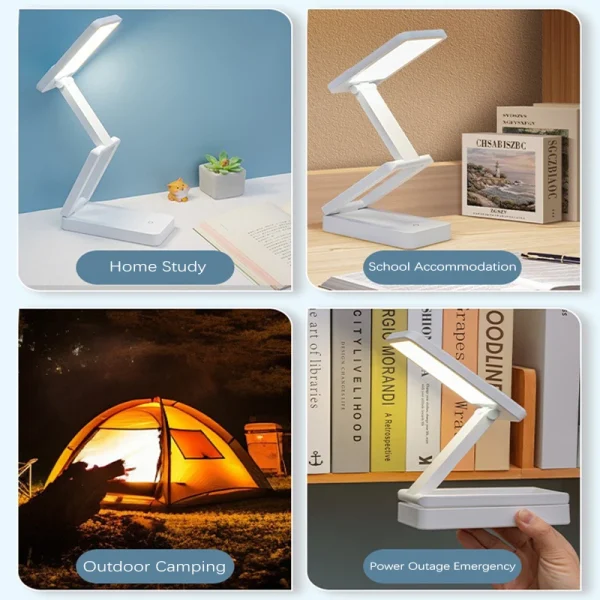 Folding LED Desk Lamp Rechargeable Battery Specific Eye Protector Dormitory Portable Large Table Lamp CapacityLed Night Lights - Image 2