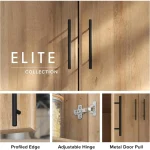 elite tall garage storage cabinet & pantry storage cupboard, 2-door freestanding bathroom or pantry cabinet with adjustable she - Image 2