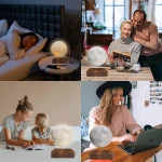 Levitating Moon Magnetic Floating Night Light, 3 Colors Temperature, Creative Table 3D LED Lamp with Wooden Base for Gift Office - Image 5