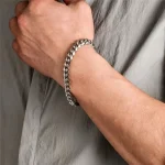 21cm Hot Trendy Cuban Chain Men Bracelet Classic Stainless Steel 3 5 7mm Width Chain Bracelet For Men Women Jewelry Party Gift