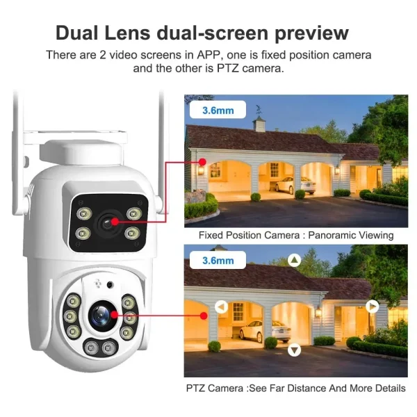 1080P IP Camera Dual Lens WIFI Dual Screen 720P Motion Detection Outdoor CCTV Security Protection Video Surveillance Hopeway APP - Image 2