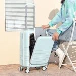 New Travel suitcases with wheels rolling Luggage Female front open trolley case boarding case 20''suitcase 10 kg airplane wheel - Image 4
