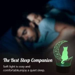 1PC Mooncat 3D night light, USB table Lamp, bedroom, living room atmosphere light, festival, birthday gift night light. - Image 5