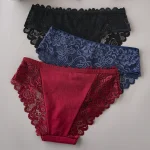 3PCS/Set Luxury Floral Embroidery Lace Panty for Women Briefs Sexy Hollow Lingerie Female Underwear Ladies Breathable Underpants - Image 3