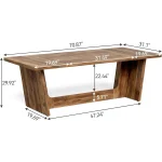 Executive Desk, Brown Computer Desk, Industrial Simple Study Table, Large Workstation Business Furniture for Home Office - Image 2