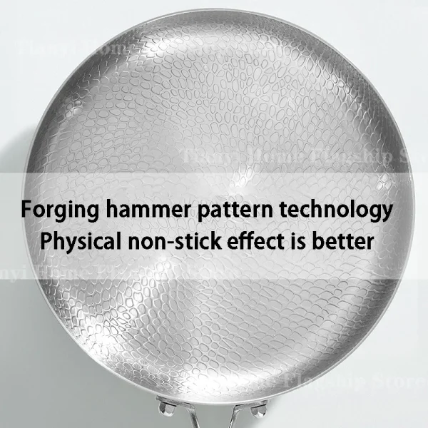 20/24/28cm Frying Pan Non-stick Wok Titanium Stainless Steel Home Egg Steak Skillet Induction Cooker Gas Stove Kitchen Cookware - Image 2