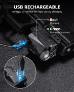 EZshoot Dual Laser Sight Beam 700 Lumens LED Light for Pistol Gun Rechargeable Tactical Laser Light Combo Compatible with G-lock - Image 2