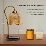 Tulip Flower Warm Candle Lamp French Retro Bedroom Bedside Lamp Fireless Fragrance Atmosphere Table Lamp - Image 2