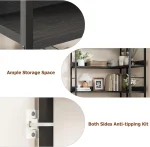 Corner Bookshelf Industrial Bookcase, L Shaped Bookshelf Arched 5 Tier Corner Shelf, Large Bookshelf With Metal Frame - Image 3