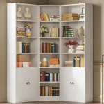 IRONCK Corner Bookshelf and Bookcase with 2 Storage Cabinets and 7 Tier Shelves, 71" Height Storage Shelves Corner Combination