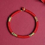 2025 Dragon Year Broken Tai Sui Hand-woven Red Rope 18cm Bracelet Amulet Tantric Ping An Knot Handstring Brings Good Luck Gift - Image 3