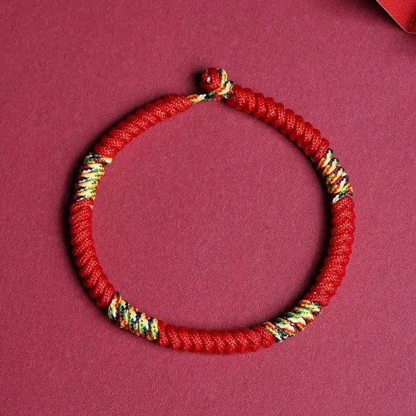 2025 Dragon Year Broken Tai Sui Hand-woven Red Rope 18cm Bracelet Amulet Tantric Ping An Knot Handstring Brings Good Luck Gift - Image 3