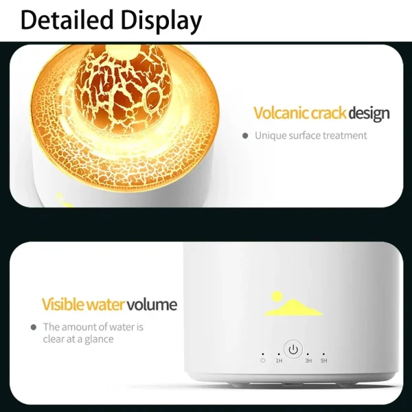 Fire Aroma Volcano Diffuser Essential Oils for Home Colorful Light Jellyfish Ring Flame Diffuser Air Humidifier Planet Fireball - Image 5