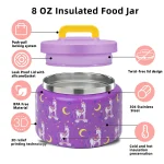 1 set Bento Lunch Box for Kids With 8oz insulated vacuum food jar, Food Containers for School,Microware&Dishwasher Safe - Image 2