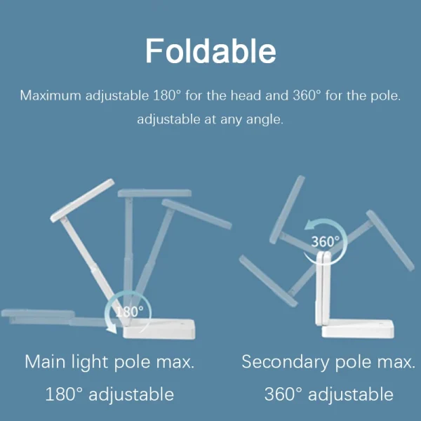 Folding LED Desk Lamp Rechargeable Battery Specific Eye Protector Dormitory Portable Large Table Lamp CapacityLed Night Lights - Image 3