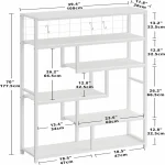 IRONCK Bookshelves and Bookcases 6-Shelf Etagere Bookcase, Industrial Open Display Shelves Geometric Bookcase with Sturdy Frame - Image 2