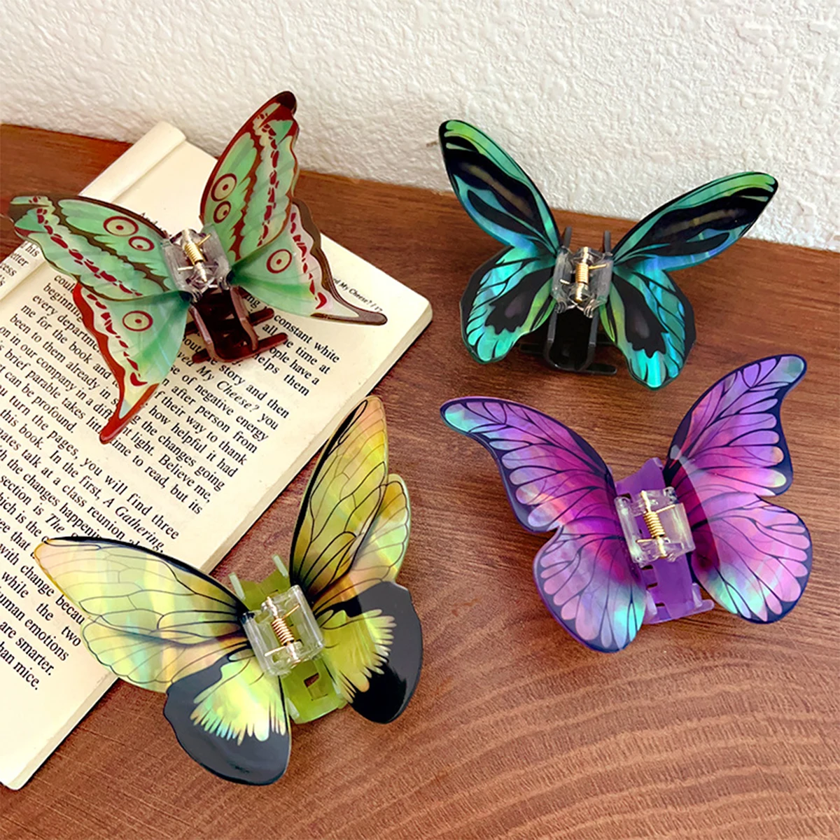 kf-Saa551c1d7a0f47b5b55cbc77721f60a07 High-end simulated butterfly hair clip, temperament, beautiful headwear, hairpin, back of the head, hair, shark clip hairdress - Image 1