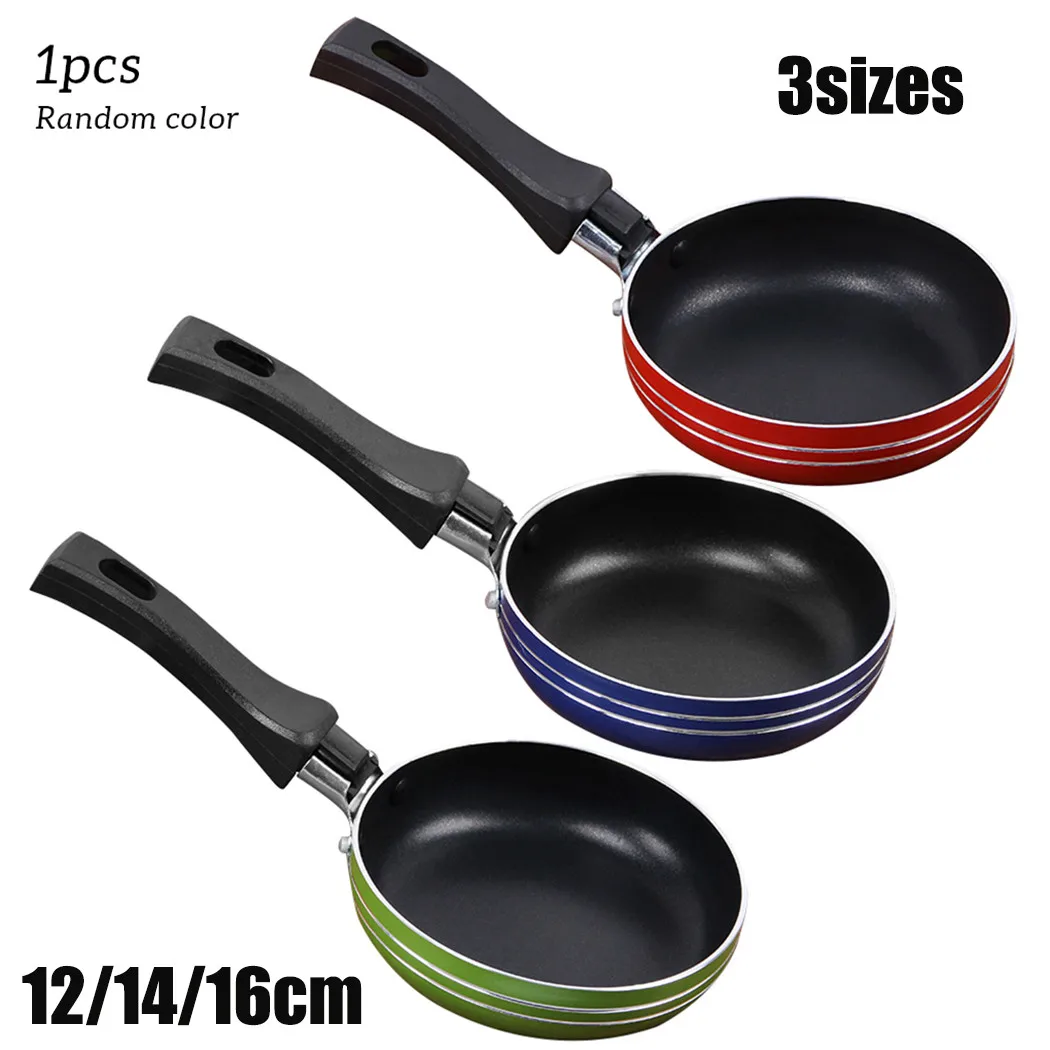 kf-Sad57014e97fc43b196ecefdce52d7031O 12cm/14cm/16cm Mini Frying Pan Non-Stick Steel Frypan Pot Saucepan Random Color For Cookware Kitchen Cookware - Image 1
