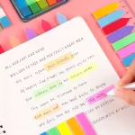 100 Sheets of Waterproof Colored Transparent Sticky Notes , Pads for Planner Home & Office School Mini Self-Adhesive Post Note - Image 3