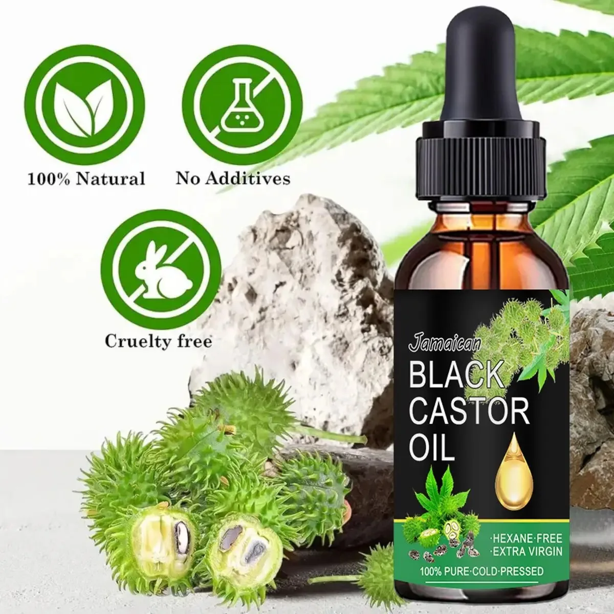 kf-Sb0b7097da14c4678b604e6510181879ec Black Castor Oil Healthy Organic Castor Oil Improves Hair Line Toughness Nourishes The Body Skin Hair Massage Moisturizing 60ml - Image 1
